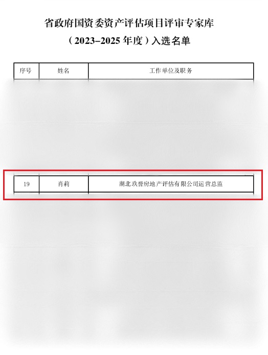 湖北省政府国资委资产评估项目评审专家库 （2023-2025）名单公示.jpg